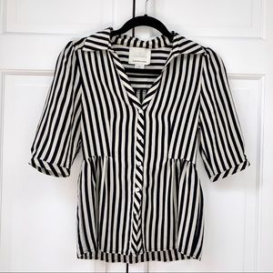 Madison Marcus Black & White Striped Blouse
